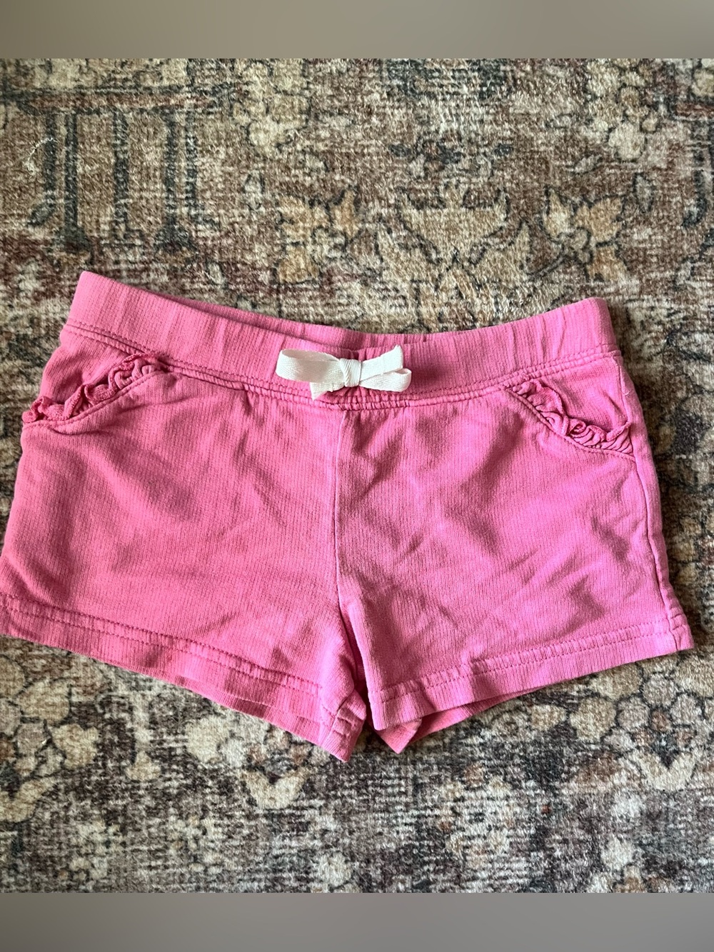 Carter's Girls Pink Cotton Pull-On Ruffle Pocket Shorts